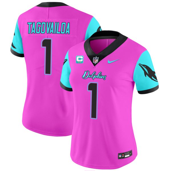 Women's Dolphins Miami Vice Vapor Limited Jersey - All Stitched - Image 17