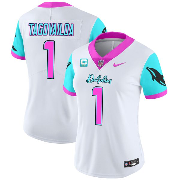Women's Dolphins Miami Vice Vapor Limited Jersey - All Stitched - Image 25