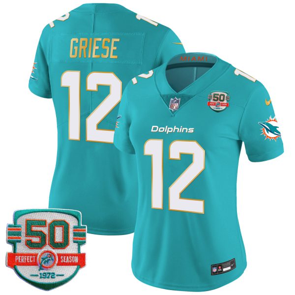 Women's Dolphins Gold Trim Vapor Limited Jersey - All Stitched - Image 24