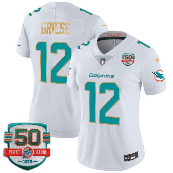 Women's Dolphins Gold Trim Vapor Limited Jersey - All Stitched - Image 32
