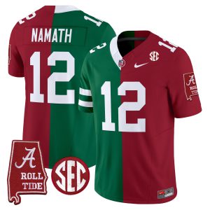 Joe Namath Alabama Crimson Tide Mix New York Jets Split Jersey - All Stitched