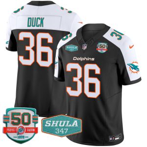 36 Duck Miami Dolphins Jersey - All Stitched