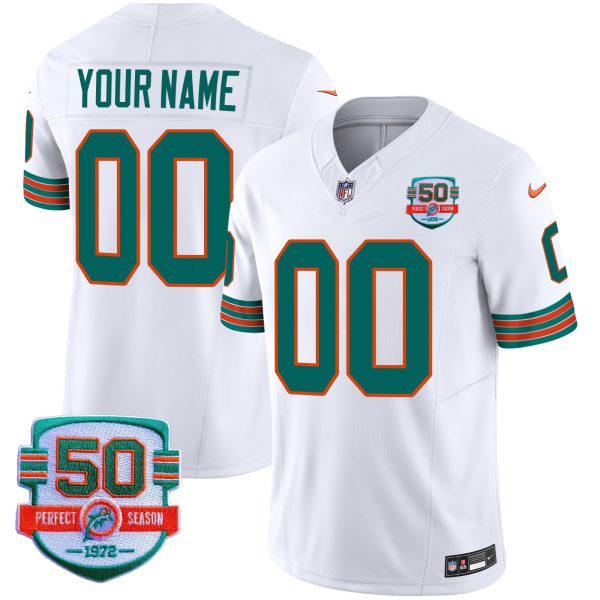 Dolphins Throwback Vapor Custom Jersey - All Stitched - Image 3