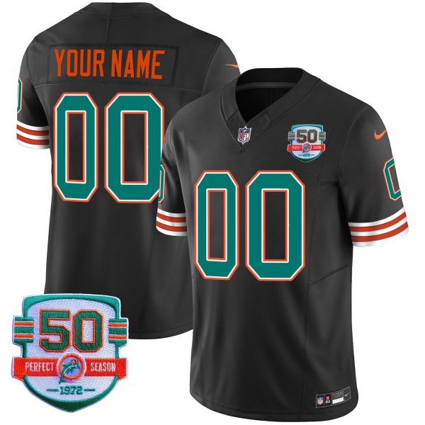 Dolphins Throwback Vapor Custom Jersey - All Stitched - Image 4