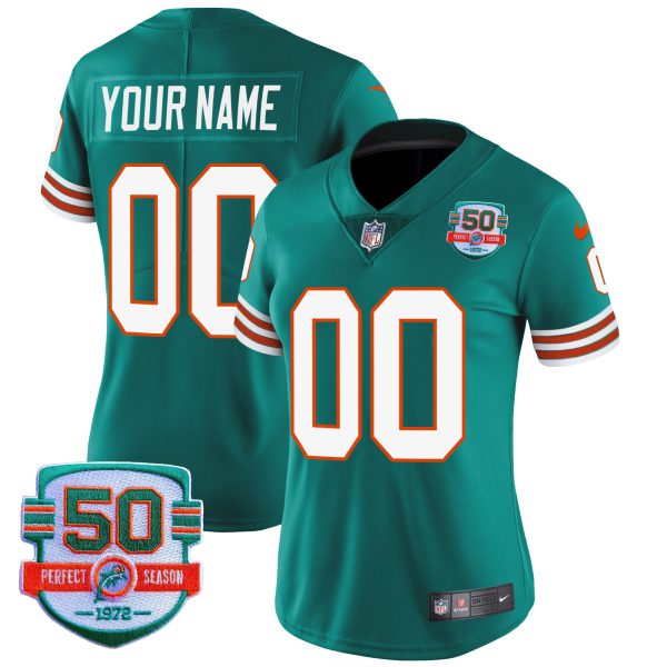 Dolphins Throwback Vapor Custom Jersey - All Stitched - Image 8
