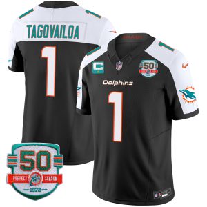 Youth's Dolphins 50th 1972 Perfect Season Patch Vapor Jersey - All Stitched