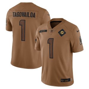 Tua Tagovailoa Miami Dolphins Salute To Service Limited Jersey - Brown - All Stitched