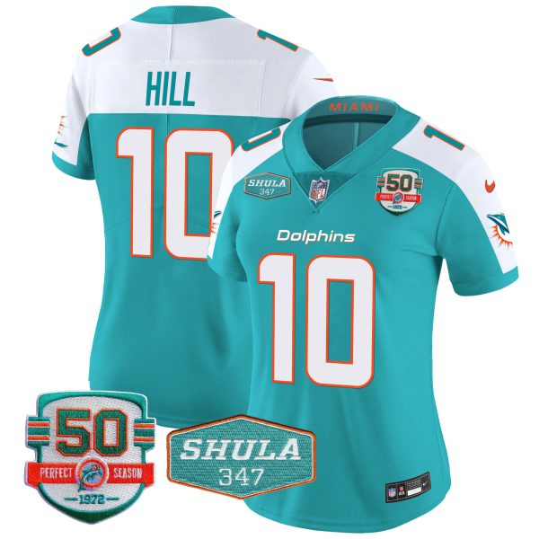 Women's Dolphins Shula 347 Patch Vapor Jersey - All Stitched - Image 11