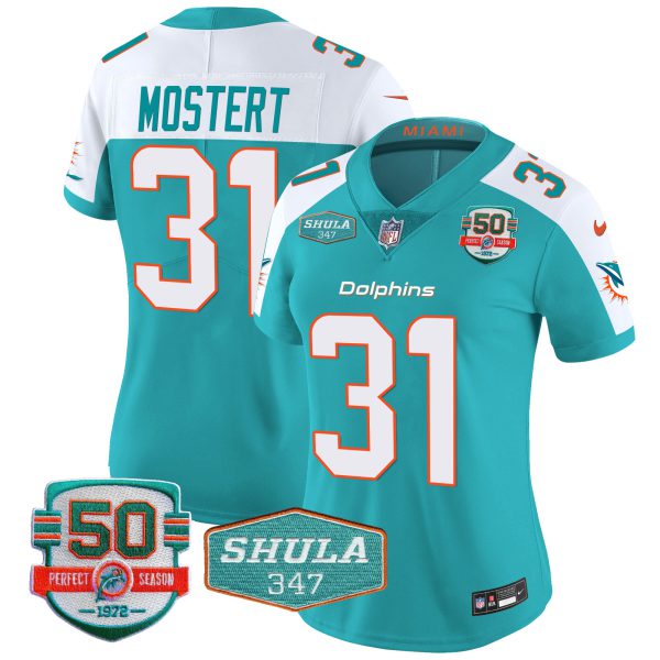 Women's Dolphins Shula 347 Patch Vapor Jersey - All Stitched - Image 12