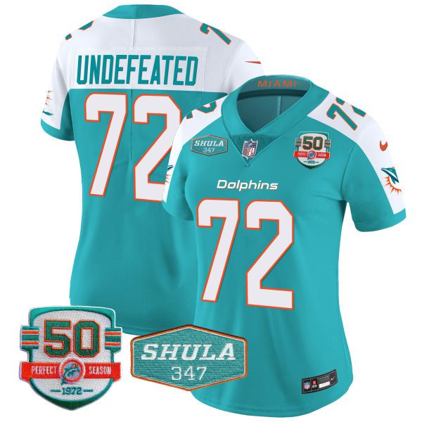 Women's Dolphins Shula 347 Patch Vapor Jersey - All Stitched - Image 16