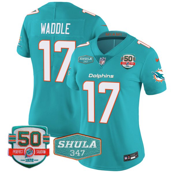 Women's Dolphins Shula 347 Patch Vapor Jersey - All Stitched - Image 18