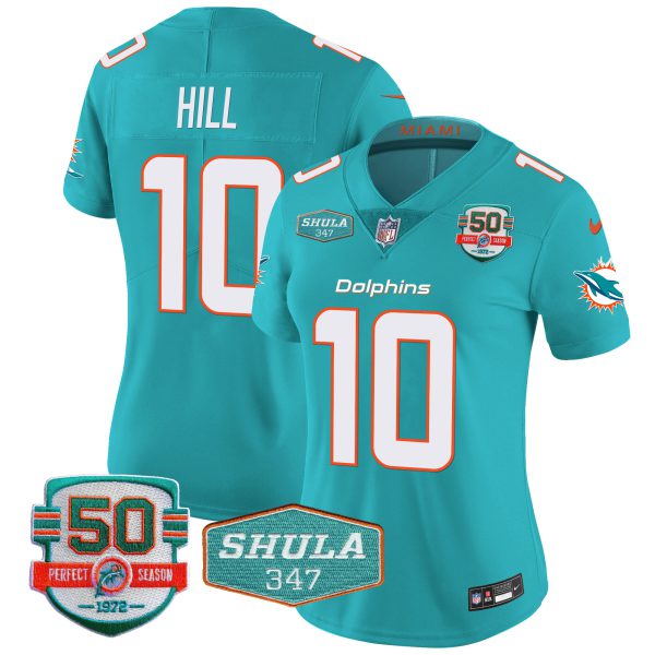 Women's Dolphins Shula 347 Patch Vapor Jersey - All Stitched - Image 19