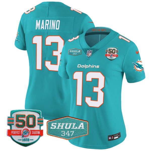Women's Dolphins Shula 347 Patch Vapor Jersey - All Stitched - Image 21