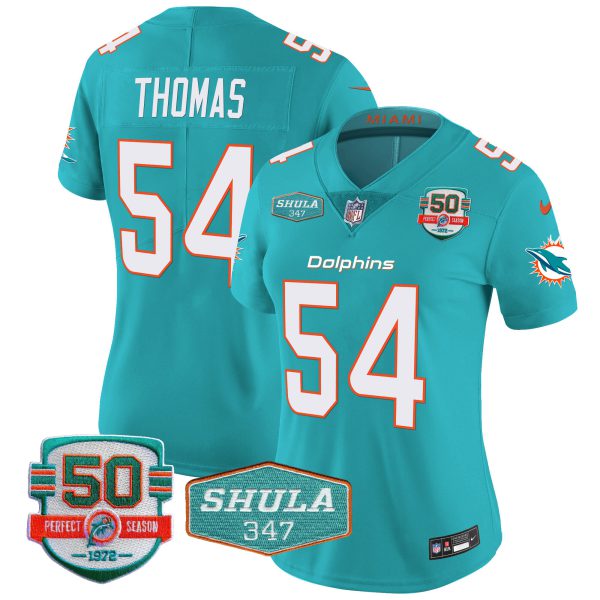 Women's Dolphins Shula 347 Patch Vapor Jersey - All Stitched - Image 22