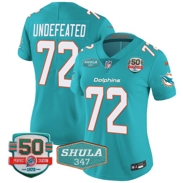 Women's Dolphins Shula 347 Patch Vapor Jersey - All Stitched - Image 24
