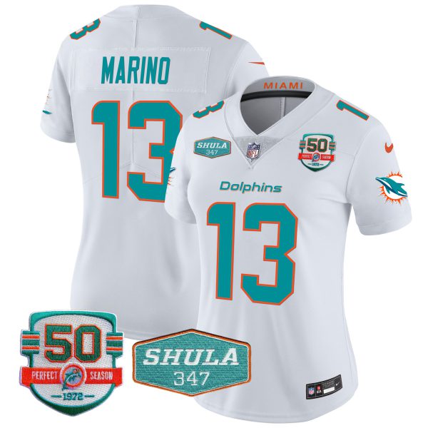Women's Dolphins Shula 347 Patch Vapor Jersey - All Stitched - Image 29