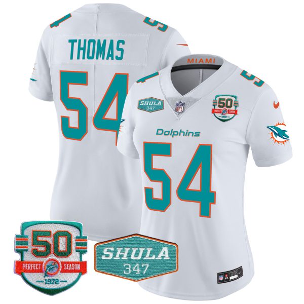 Women's Dolphins Shula 347 Patch Vapor Jersey - All Stitched - Image 30