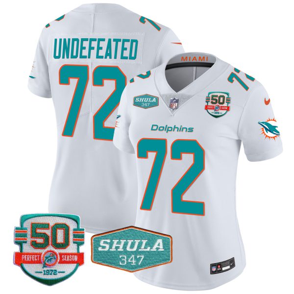 Women's Dolphins Shula 347 Patch Vapor Jersey - All Stitched - Image 32
