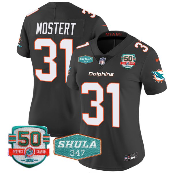 Women's Dolphins Shula 347 Patch Vapor Jersey - All Stitched - Image 36