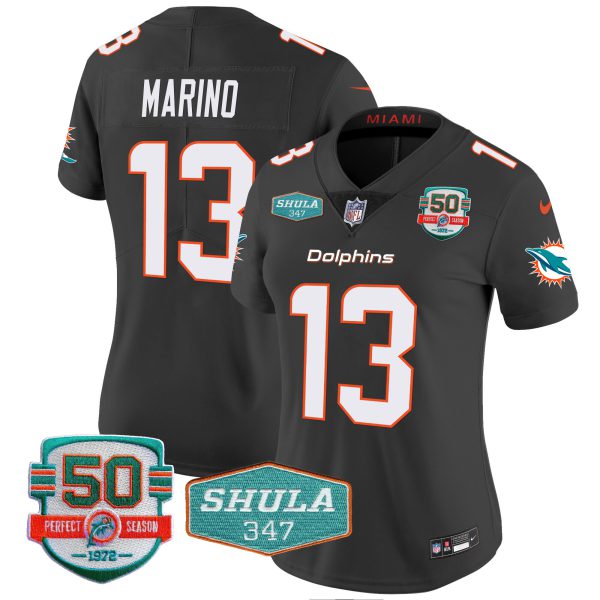 Women's Dolphins Shula 347 Patch Vapor Jersey - All Stitched - Image 37