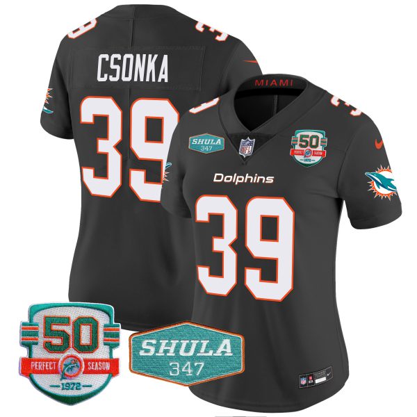 Women's Dolphins Shula 347 Patch Vapor Jersey - All Stitched - Image 39