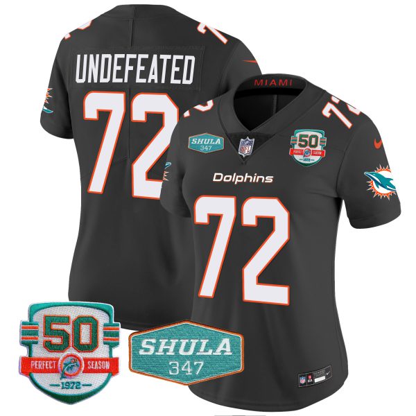 Women's Dolphins Shula 347 Patch Vapor Jersey - All Stitched - Image 40
