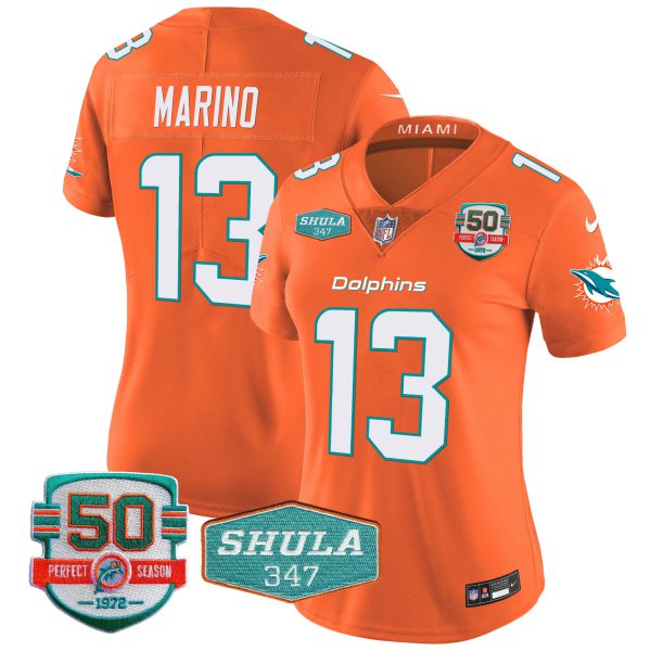 Women's Dolphins Shula 347 Patch Vapor Jersey - All Stitched - Image 45
