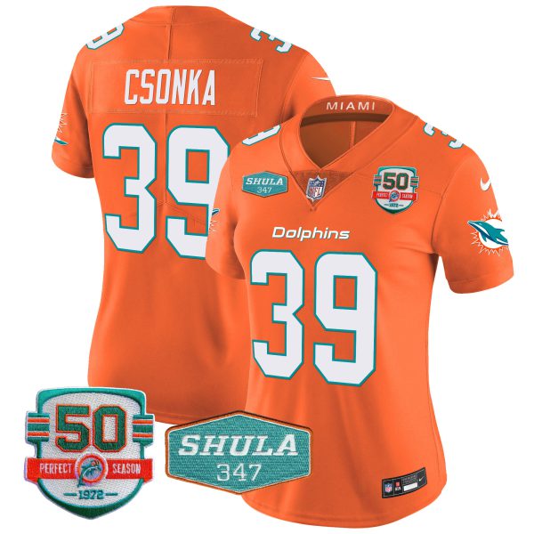Women's Dolphins Shula 347 Patch Vapor Jersey - All Stitched - Image 47