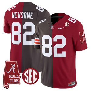 Ozzie Newsome Alabama Crimson Tide Mix Cleveland Browns Split Jersey - All Stitched