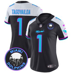 Women's Dolphins "Miami Vice" Vapor Limited Jersey V3 - All Stitched