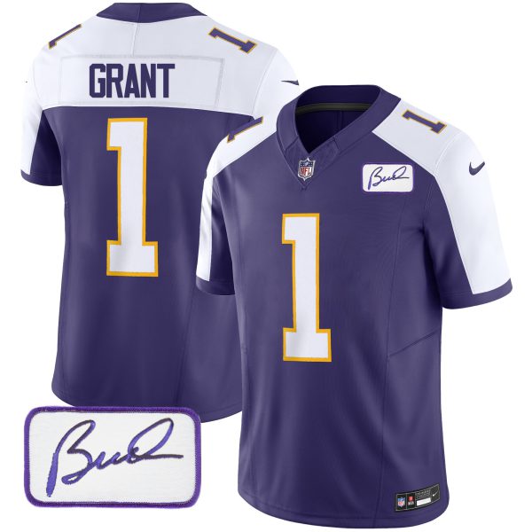 Youth's Vikings Bud Grant Patch Classic Limited Jersey - All Stitched - Image 2