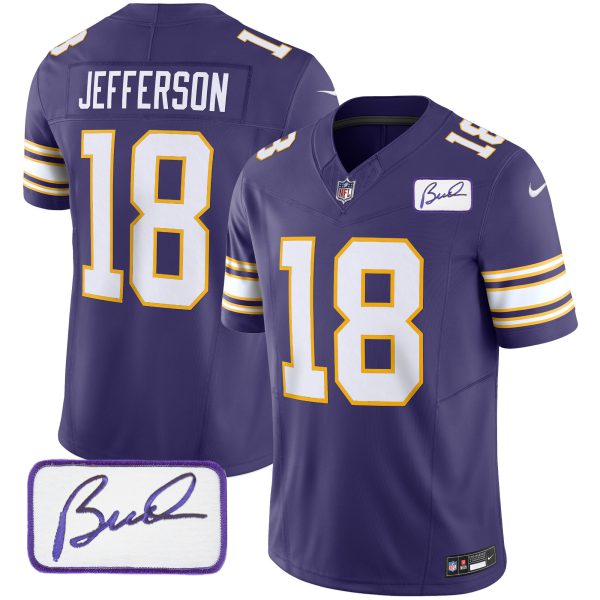 Youth's Vikings Bud Grant Patch Classic Limited Jersey - All Stitched - Image 15