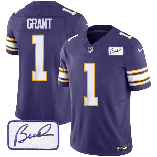 Youth's Vikings Bud Grant Patch Classic Limited Jersey - All Stitched - Image 16