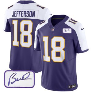 Youth's Vikings Bud Grant Patch Classic Limited Jersey - All Stitched