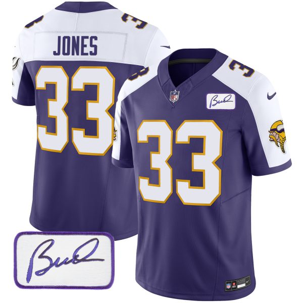 Aaron Jones Vikings Bud Grant Patch Classic Limited Jersey V3 - All Stitched - Image 3