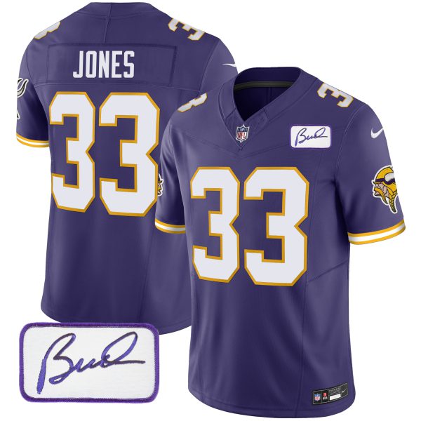 Aaron Jones Vikings Bud Grant Patch Classic Limited Jersey V3 - All Stitched - Image 4