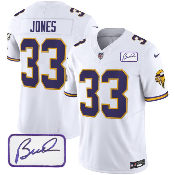 Aaron Jones Vikings Bud Grant Patch Classic Limited Jersey V3 - All Stitched - Image 5