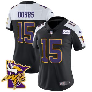Women's Vikings Bud Grant Patch Classic Limited Jersey V5 - All Stitched