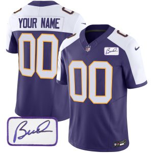 Vikings Bud Grant Patch Classic Limited Custom Jersey - All Stitched