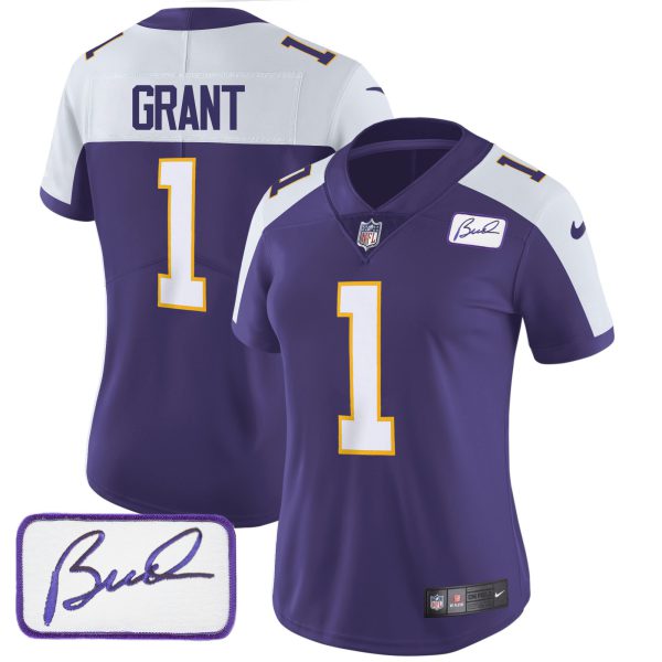 Women's Vikings Bud Grant Patch Classic Limited Jersey - All Stitched - Image 2