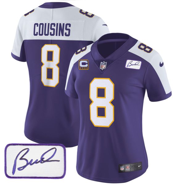 Women's Vikings Bud Grant Patch Classic Limited Jersey - All Stitched - Image 3