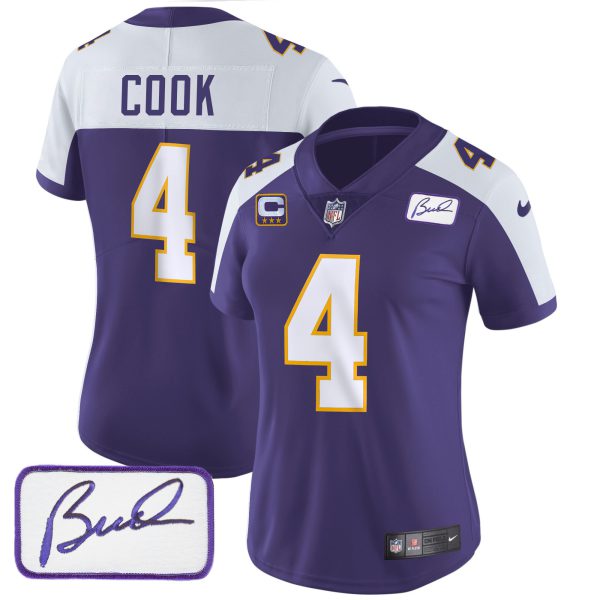 Women's Vikings Bud Grant Patch Classic Limited Jersey - All Stitched - Image 4