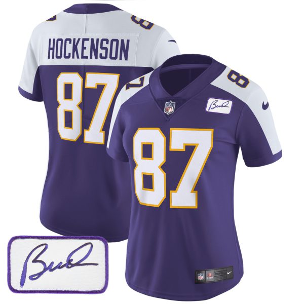 Women's Vikings Bud Grant Patch Classic Limited Jersey - All Stitched - Image 6