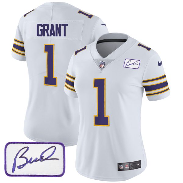 Women's Vikings Bud Grant Patch Classic Limited Jersey - All Stitched - Image 9