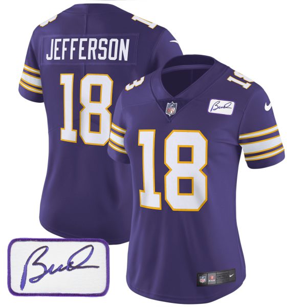 Women's Vikings Bud Grant Patch Classic Limited Jersey - All Stitched - Image 15