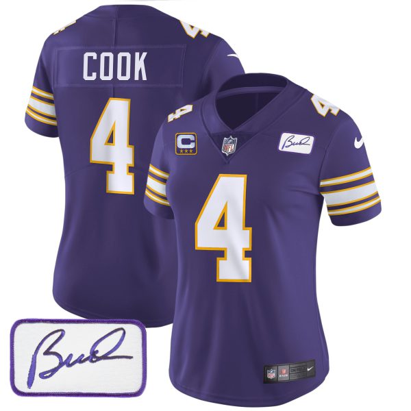 Women's Vikings Bud Grant Patch Classic Limited Jersey - All Stitched - Image 18