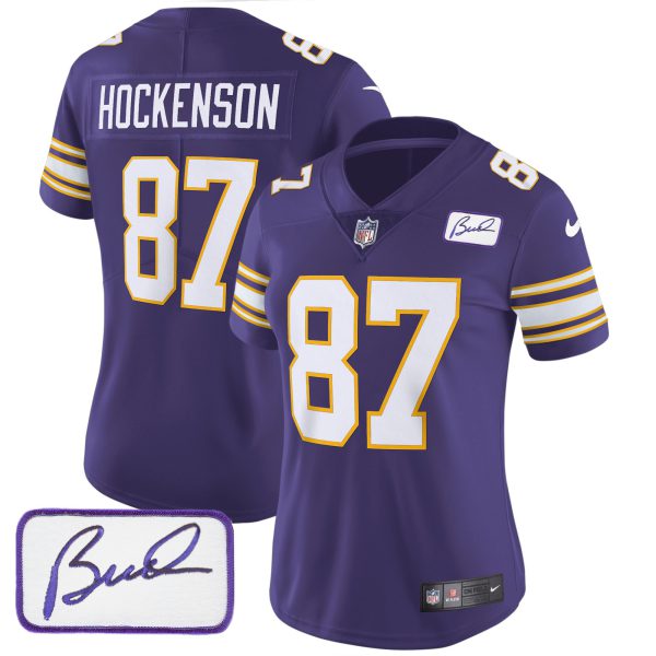 Women's Vikings Bud Grant Patch Classic Limited Jersey - All Stitched - Image 20