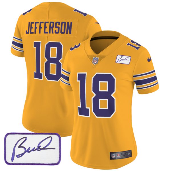 Women's Vikings Bud Grant Patch Classic Limited Jersey - All Stitched - Image 22