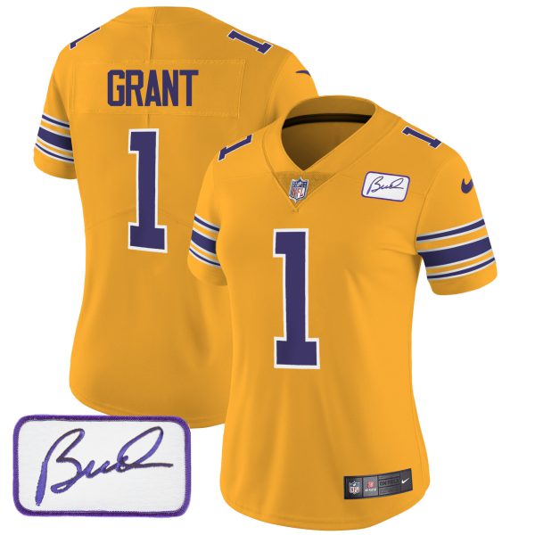 Women's Vikings Bud Grant Patch Classic Limited Jersey - All Stitched - Image 23