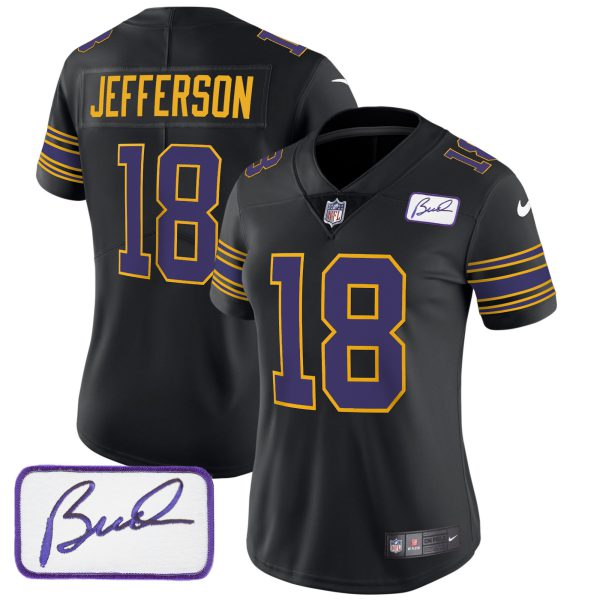 Women's Vikings Bud Grant Patch Classic Limited Jersey - All Stitched - Image 29